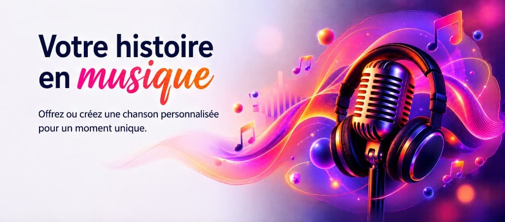 Votre histoire en musique. Offrez ou créez une chanson personnalisée pour un moment unique.